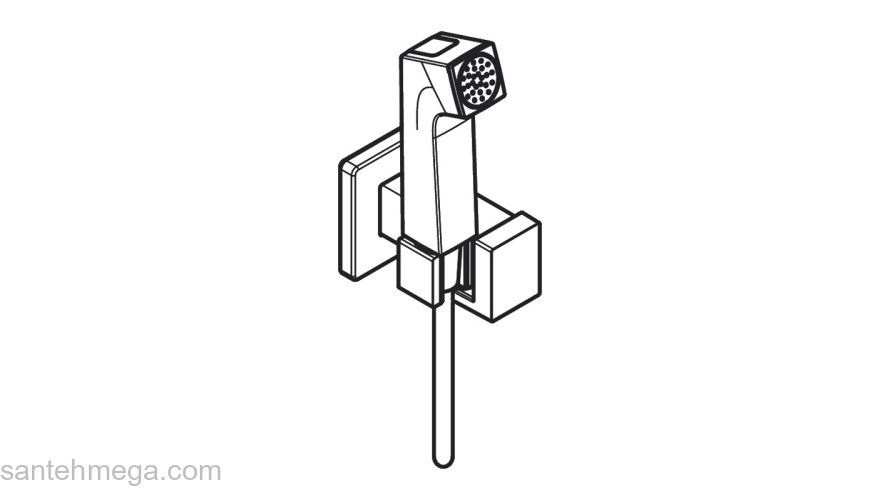 Гигиенический душ Hansgrohe E 1 jet EcoSmart+ со смесителем (внешняя часть), хром 29233000. Фото