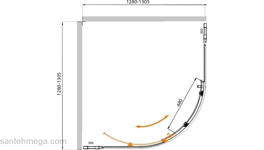 Душевой угол CEZARES Molveno MOLVENO-R-11-100+30-C-Cr-IV. Фото