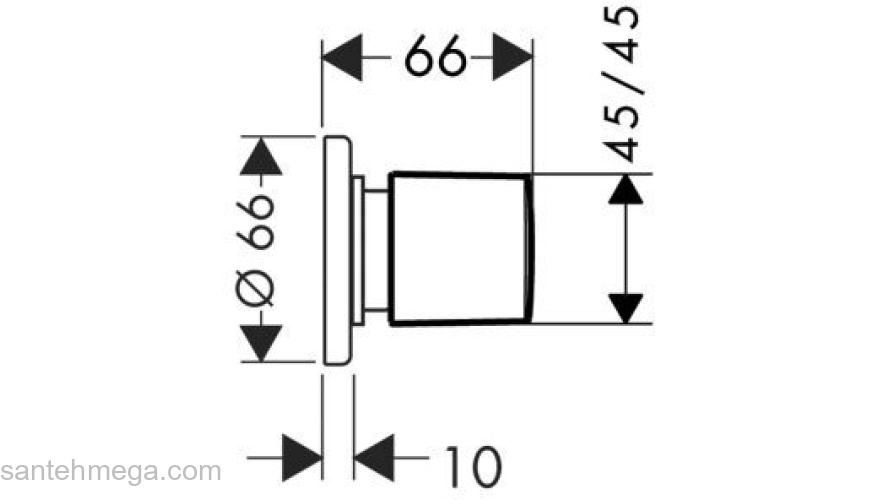 Запорный вентиль Hansgrohe Metris 31677000. Фото