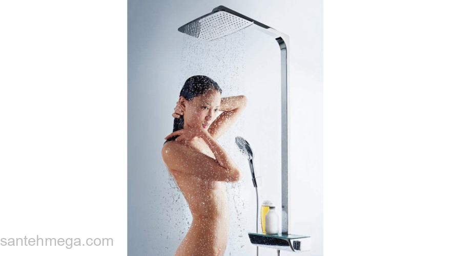 Душевая стойка Hansgrohe Raindance Select Showerpipe белый/хром 27112400. Фото