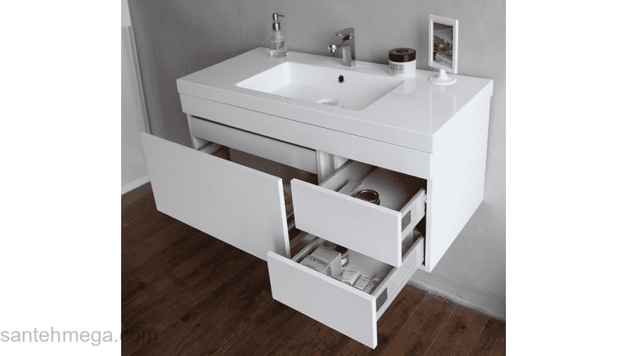 Тумба под раковину подвесная BELBAGNO Luce 100 BB1000VAC/BL. Фото