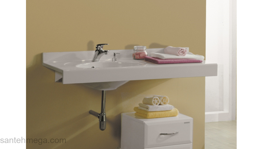 Раковина Aquaton Отель 3/100 белая с навесами 1A70073NOT01L. Фото