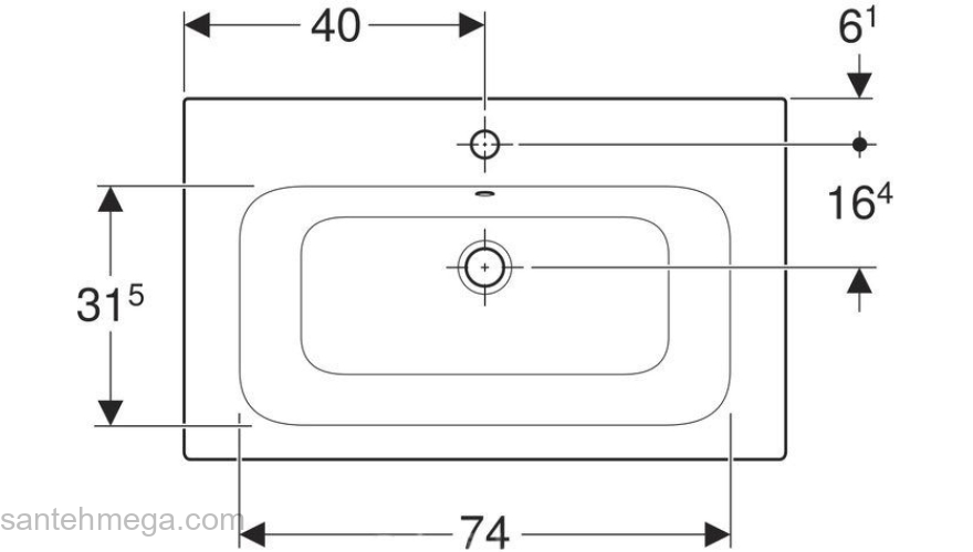 Раковина GEBERIT Renova NR.1 Plan мебельная 80x48 122800000. Фото