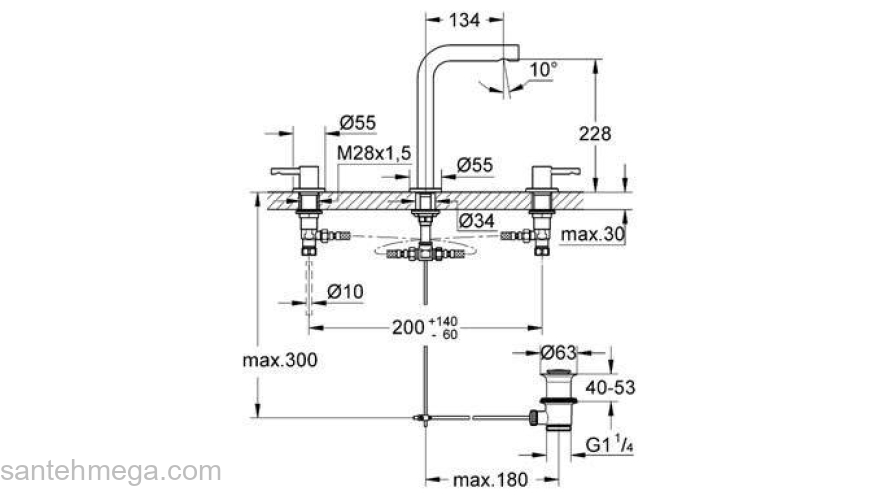 Смеситель для раковины GROHE Essence 20299000. Фото