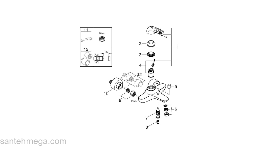 GROHE 33591LS3 Eurostyle 2015 Смеситель для ванны, внешний монтаж. Фото