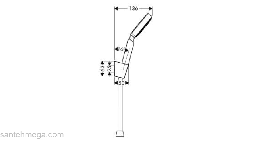 Душевой набор HANSGROHE Raindance S 100 AIR 1jet/Porter'S 27581000. Фото