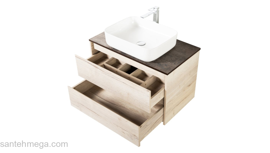 Тумба под раковину подвесная BELBAGNO KRAFT-900-2C-SO-RGB Rovere Galifax Bianco. Фото