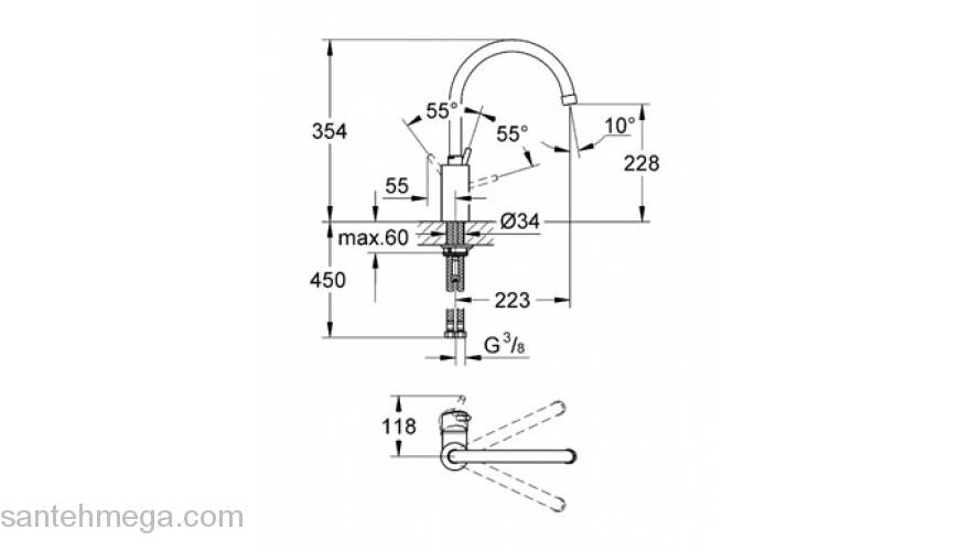 Смеситель для мойки GROHE Concetto New 32661001. Фото