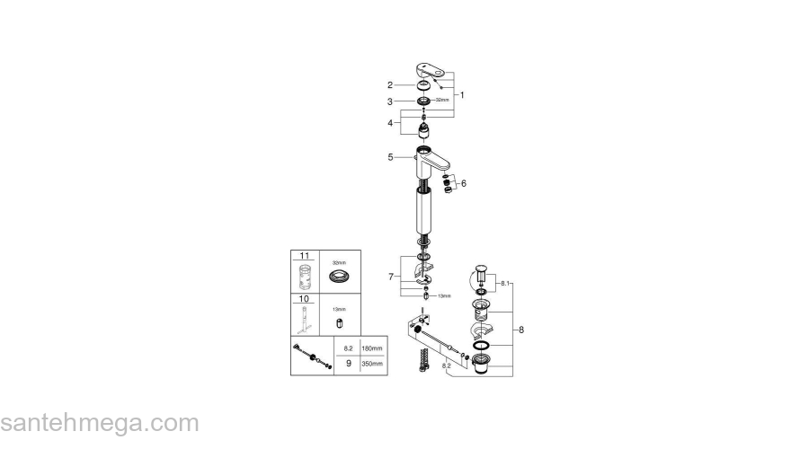 Смеситель для раковины Grohe Europlus 32618002. Фото