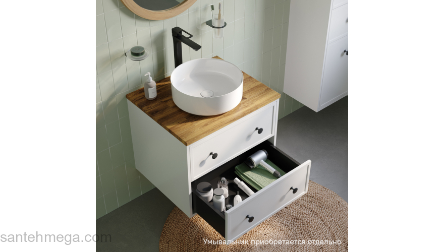 Тумба подвесная со столешницей 60 см белый матовый Torr IDDIS TOR60WBi95K. Фото