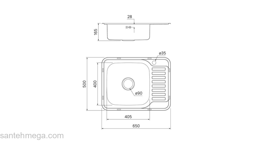 Мойка нержавеющая сталь полированная чаша слева 650*500 Basic IDDIS BAS65PLi77. Фото