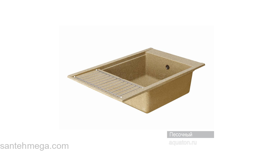 Мойка для кухни Акватон Делия 78 прямоугольная с крылом песочная 1A715132DE220. Фото