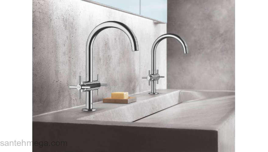 GROHE 21019003 Atrio New Смеситель двухвентильный для раковины на 1 отверстие, крестобразная ручка, размер L. Фото