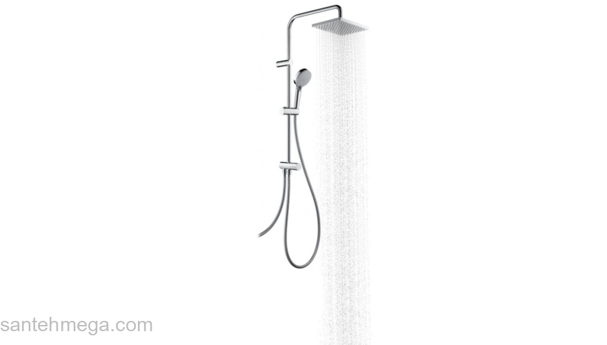 Душевая система Showerpipe 230 1jet Hansgrohe Vernis Shape Reno 26282000 хром. Фото