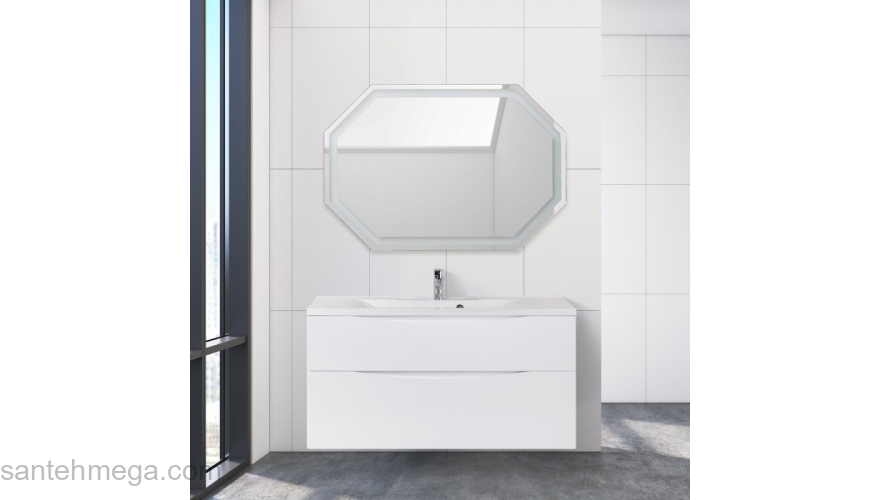 Тумба под раковину подвесная BELBAGNO MARINO-H60-1100-2C-SO-BL-P Bianco Lucido. Фото