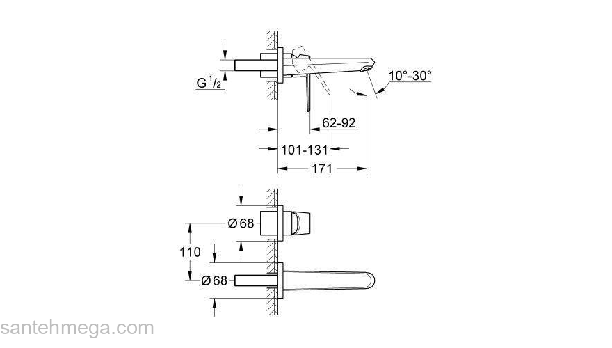 Смеситель для раковины Grohe Eurodisc Сosmopolitan 19573002. Фото