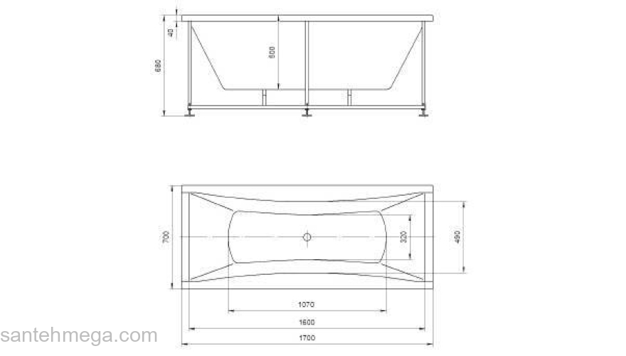 Ванна АКВАТЕК Феникс 170х75 без гидромассажа. Фото