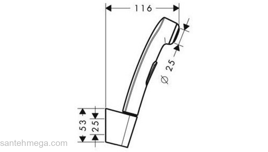 Гигиенический ручной душ (лейка без шланга) Hansgrohe 96907000. Фото