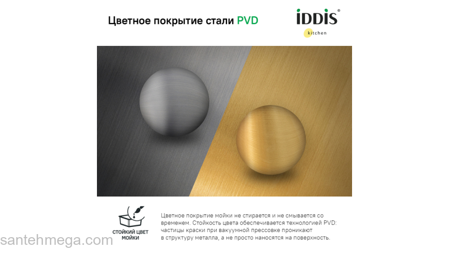 Мойка нерж. сталь универсального монтажа графит 210*440  Edifice IDDIS EDI21G0i77. Фото