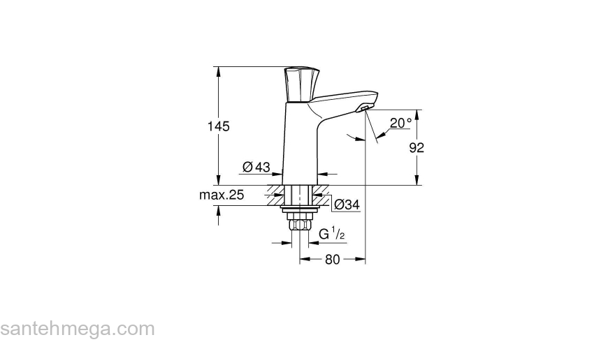 GROHE 20186001 Costa L  Вертикальный вентиль, синяя маркировка. Фото