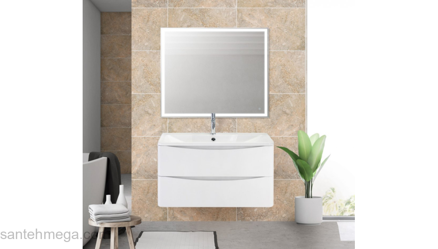Тумба под раковину подвесная BELBAGNO ACQUA-1200-2C-SO-BL Bianco Lucido. Фото