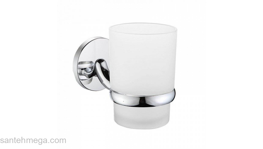 Подстаканник одинарный настенный стекло сплав металлов Cadiss Milardo CADSMG0M45 для ванной комнаты. Фото