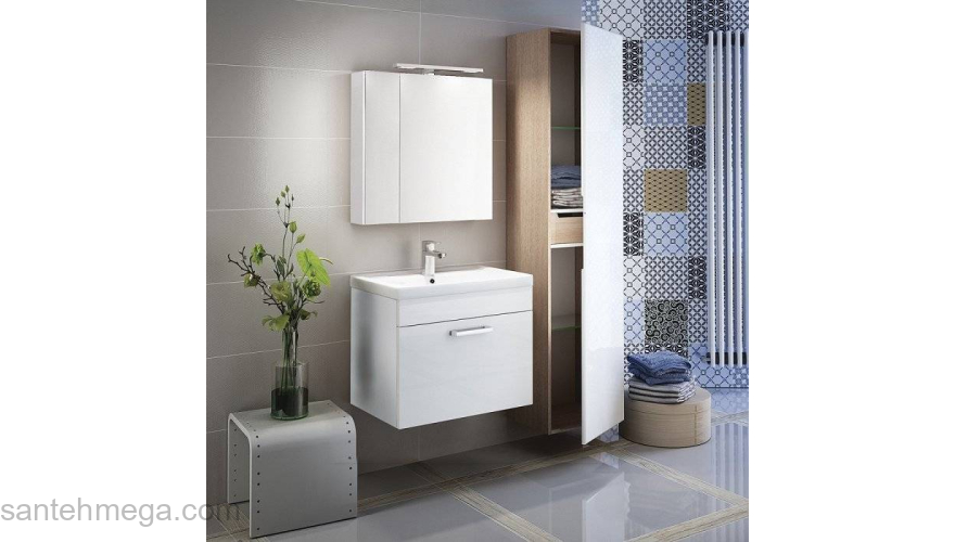 Тумба с умывальником 50 см подвесная белая New Mirro NMIR50Wi95K IDDIS. Фото