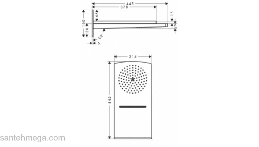 Верхний душ HANSGROHE Raindance Rainfall Overhead Shower 2jet 28433400. Фото