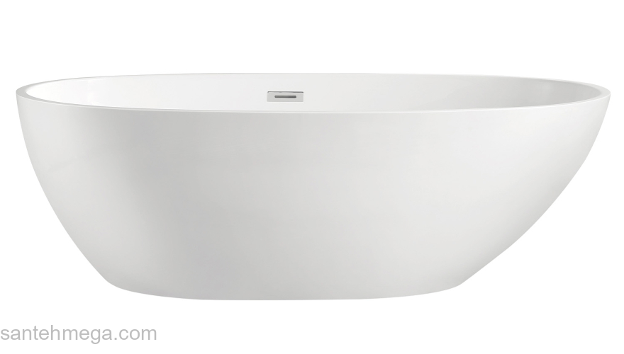 Ванна акриловая Azario LEEDS 1685х840х580, свободностоящая, в комплекте с сифоном и металлической рамой LEE17085. Фото