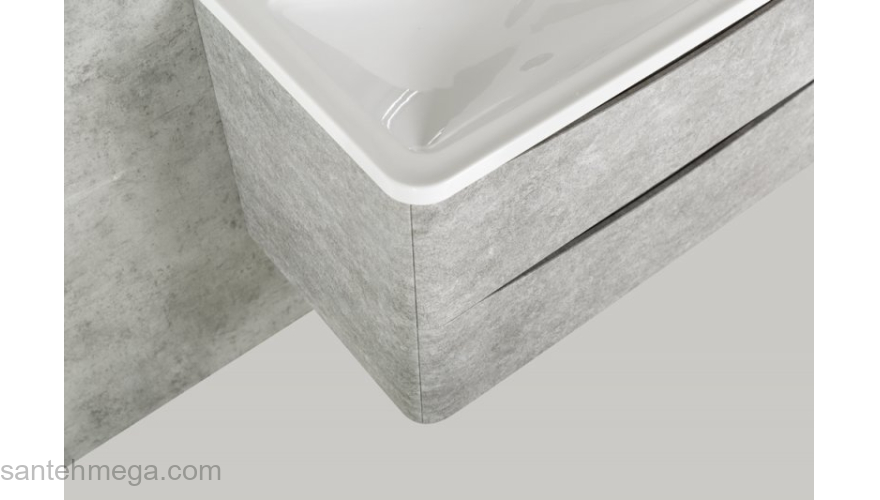 Тумба под раковину подвесная BELBAGNO ACQUA-1000-2C-SO-CVG Cemento Verona Grigio. Фото