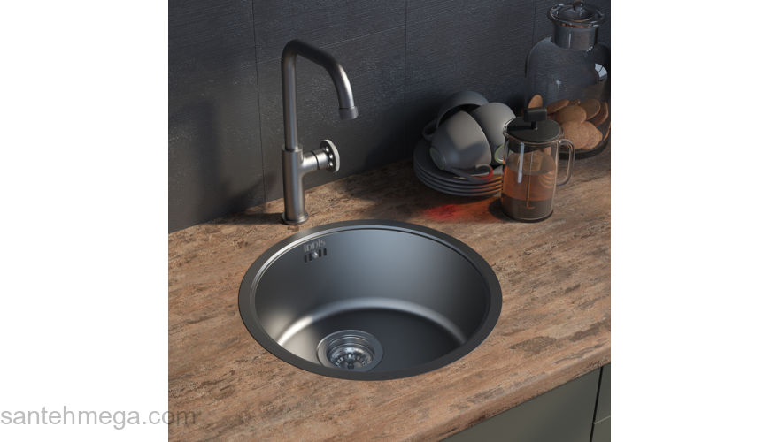 Мойка нерж.сталь универсального монтажа графит D-425*180 Edifice IDDIS EDI42G0i77. Фото