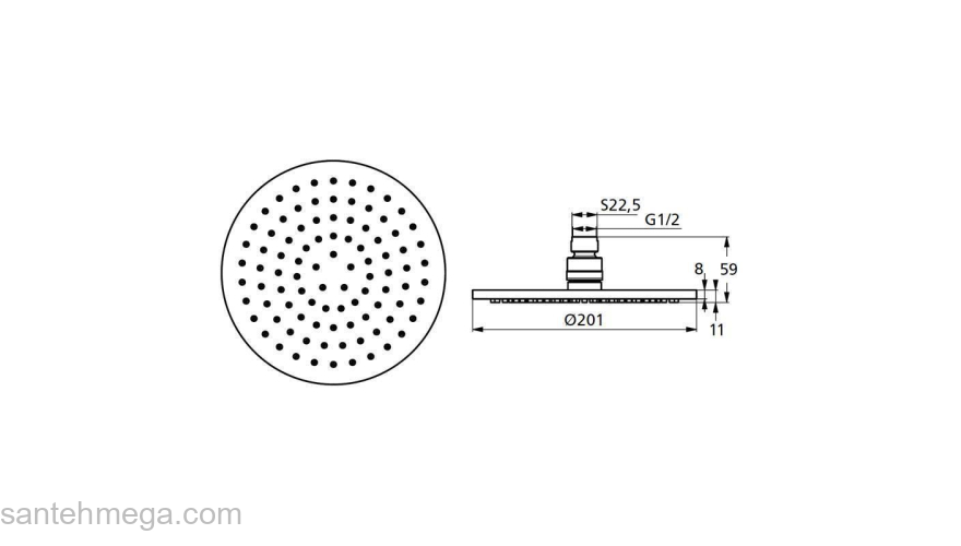 Верхний душ IDEAL STANDARD Idealrain B9442AA. Фото