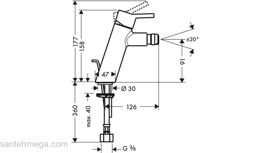 Смеситель для биде Hansgrohe Talis S2 32240000. Фото