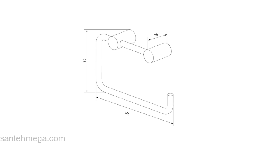 Держатель для туалетной бумаги без крышки сплав металлов Petite черный матовый IDDIS PETBL00i43 для ванной комнаты. Фото