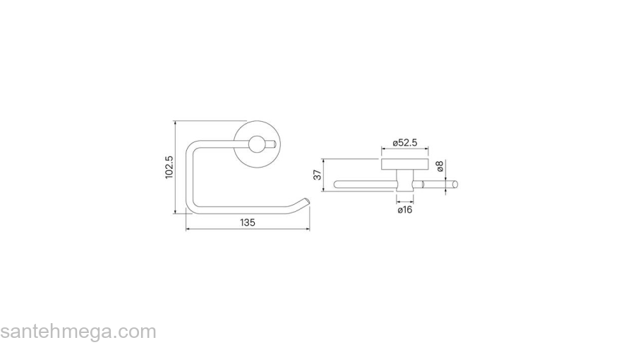 Держатель для туалетной бумаги без крышки сплав металлов Sena IDDIS SENSS00i43 для ванной комнаты. Фото