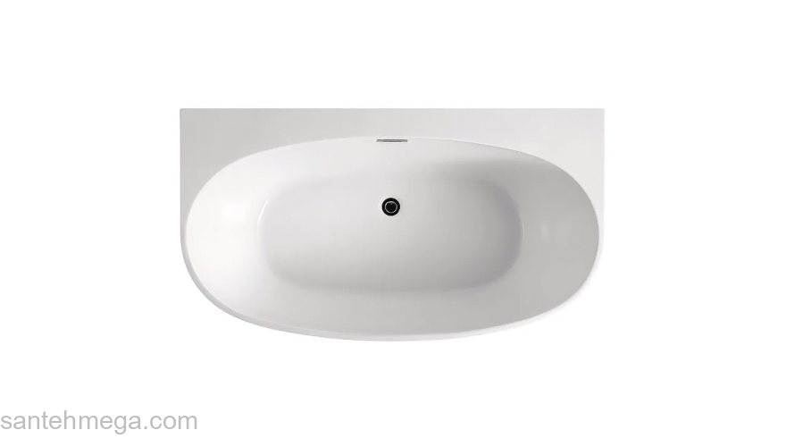 Ванна акриловая Azario CAMBRIDGE 1695х880х580, пристенная, в комплекте с сифоном и металлической рамой CAM17289. Фото