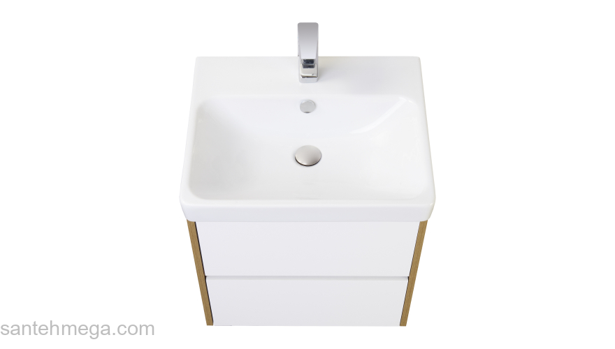 Тумба под раковину подвесная AQUATON Сканди 70 Белый Глянцевый/Дуб Рустикальный 1A251801SDZ90. Фото