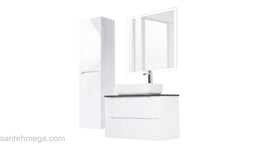 Тумба под раковину подвесная BELBAGNO ETNA-900-2C-SO-BL-P Bianco Lucido. Фото