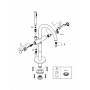 GROHE 32653DC3 Atrio New Смеситель однорычажный для ванны, напольный монтаж, ручной душ с держателем, шланг, СуперСталь (без встроенной части, комплект верхней монтажной части для 45 984). Фото