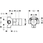 Скрытая часть запорно-переключющего вентиля Hansgrohe Quattro 15930180. Фото