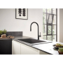Кухонный смеситель однорычажный, 210, с вытяжным душем, 2jet Hansgrohe 72800670, матовый черный. Фото