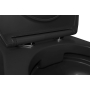 Унитаз подвесной Azario Keras 370х520х360 безободковый, с быстросъемным сиденьем микролифт, черный матовый (AZ-99046B). Фото