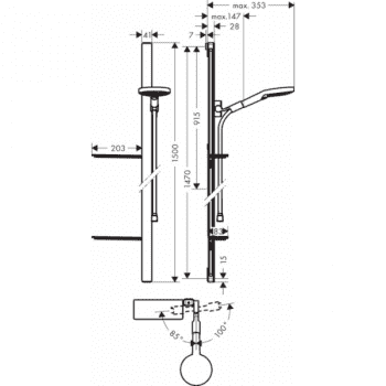 Душевой гарнитур HANSGROHE Raindance Select S 120 3 jet 27647000. Фото