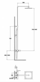 Душевая система BELBAGNO Arlie ARL-DOCM-CRM. Фото