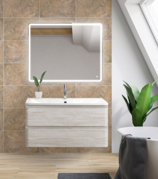 Тумба под раковину подвесная BELBAGNO ALBANO-800-2C-SO-RVB Rovere Vintage Bianco. Фото