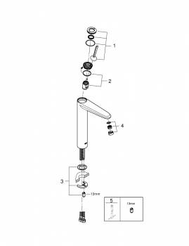 Смеситель для раковины GROHE Eurodisc Joystick 23428LS0. Фото