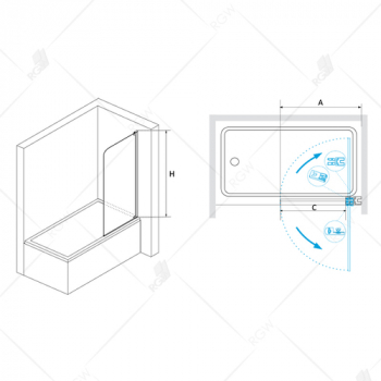 Шторка на ванну RGW SCREENS SC-01 03110108-11 80 см. Фото