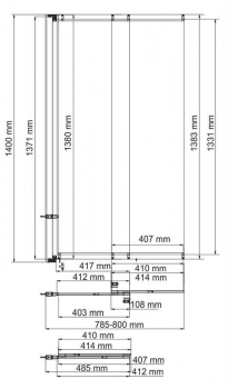 Стеклянная шторка на ванну WASSERKRAFT Main 41S02-80 WasserSchutz. Фото