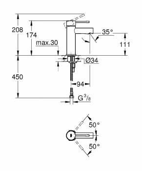 Смеситель для раковины GROHE Essence New 34294001. Фото