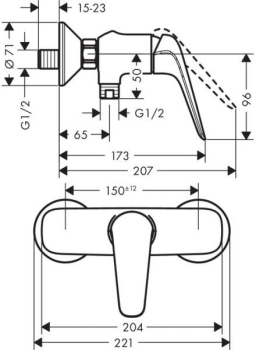 Смеситель для душа Hansgrohe Novus 71060000. Фото